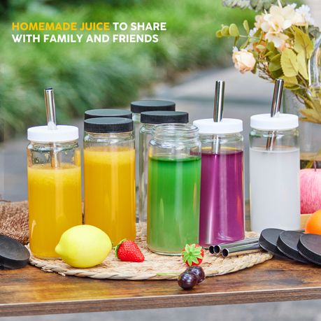 Chenshia 12pc Glass Juice Bottles - 480ml