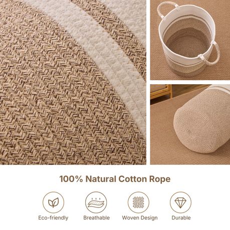 Laundry Hamper - Woven Cotton Jute Basket
