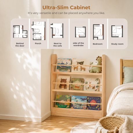 Solid Pine Kids Bookshelf