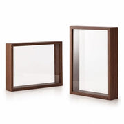 2pc A4 Double-Sided Glass Display - Dark Brown