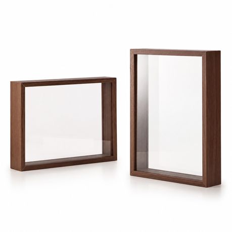 2pc A4 Double-Sided Glass Display - Dark Brown