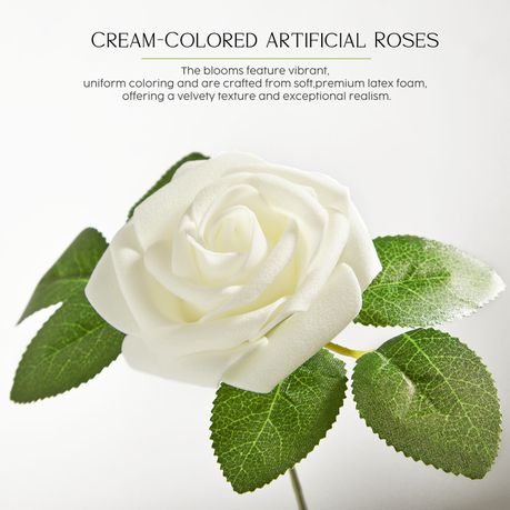 50Pc Artificial Roses Soft Foam DIY Wedding Bouqet Party Decor