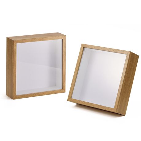 Brown 20cm Shadow Box Frame - 3D Deep Display Case (2 Pack)