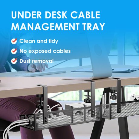 Cable Management Organizer Rack Under Desk Tray Cord Organizer
