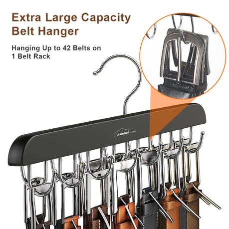 Solid Hardwood Belt Hanger with 360-Degree Swivel Hook