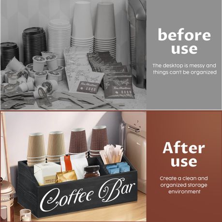 5-Compartment Countertop Coffee & Tea Station Organiser