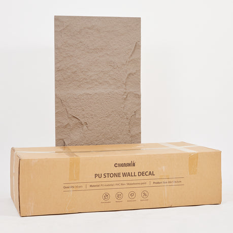 10-Pack 3D Stone-Like Wall Panel Accent Wall Tiles Rock Decor - Charcoal Grey