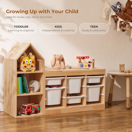 House-Shaped Kids Bookshelf & Toy Organiser