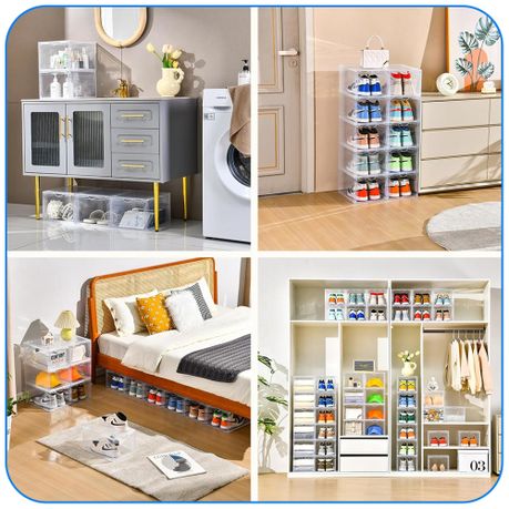 Stackable Shoe Storage Boxes - 6 Pack