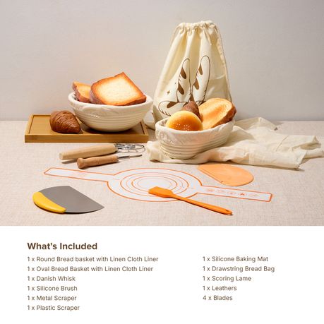 Rattan Sourdough Bread Baking Kit - 14 Piece