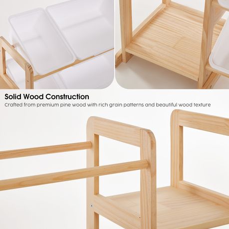 Children's Toy Rack - Pine Wood