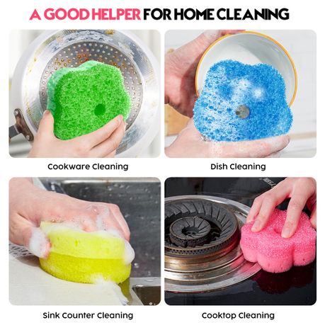 3-Pack Heat-Activated Sponges- Dual-Sided Scrubber Set