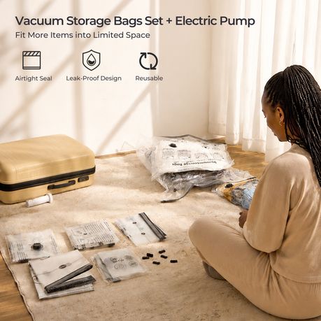 12 Pack Vacuum Storage Bags with Electric Pump
