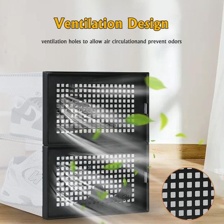 12Pc Stackable Storage Boxes - Black
