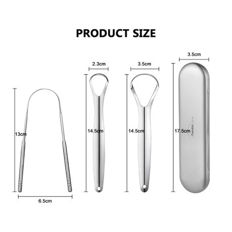 Stainless Steel Tongue Scraper Superior Oral Hygiene Set