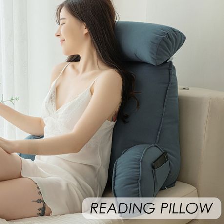 Bed Reading Pillow with Arm Support & Side Pockets