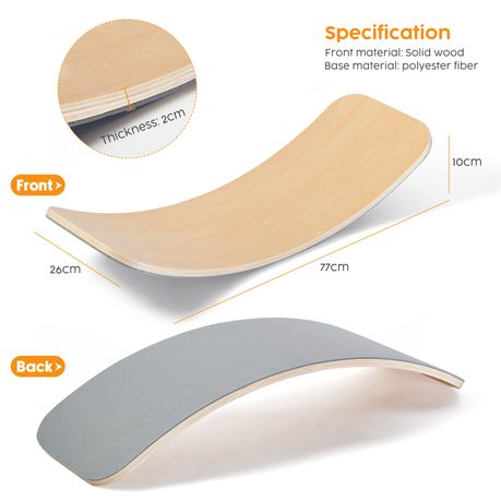 Wooden Wobble Balance Board Kids Exercise Indoor Activity Yoga