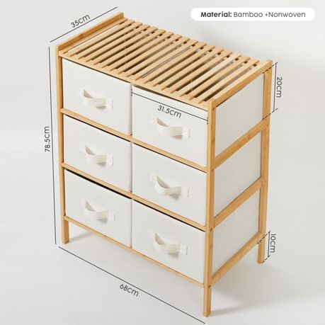 Bamboo Pull Out Drawer Organizer Home Office Storage Rack