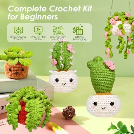 Plant Crochet Starter Kit | 40-Piece All-in-One