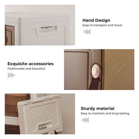 Chenshia 5-Tier Collapsible Storage Organizer Magnetic Doors Rolling Closet
