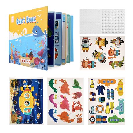 Kid's Montessori Picture & Puzzle Book Busy Board- Under the Sea