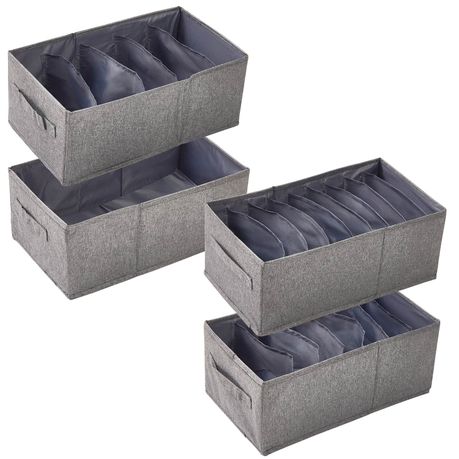 4-Pack Wardrobe Clothes Organisers with Dividers