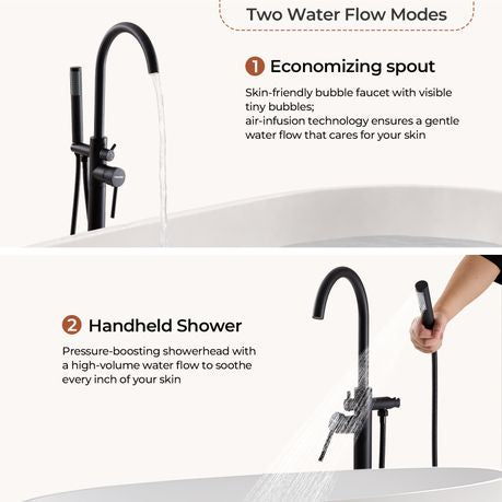 Freestanding Bath Mixer & Handheld Shower