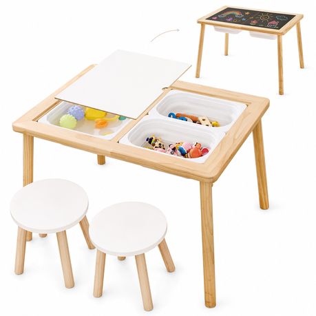 Wooden Kids Sensory Activity Table Set