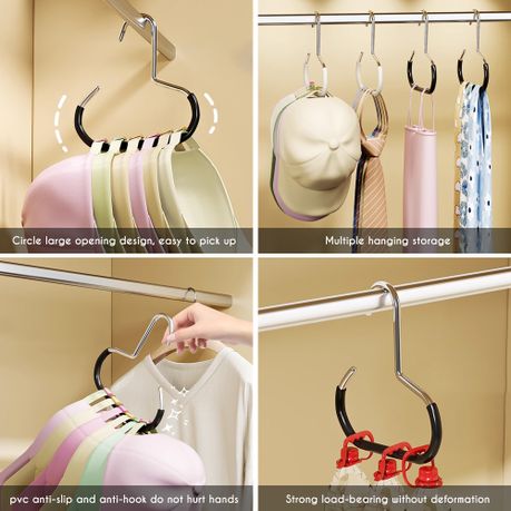 Stainless Steel Wall Hat Rack and Organiser Hooks Set