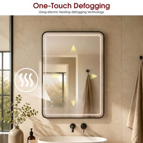 LED Bathroom Mirror Anti Fog Smart Illuminated 3-Color