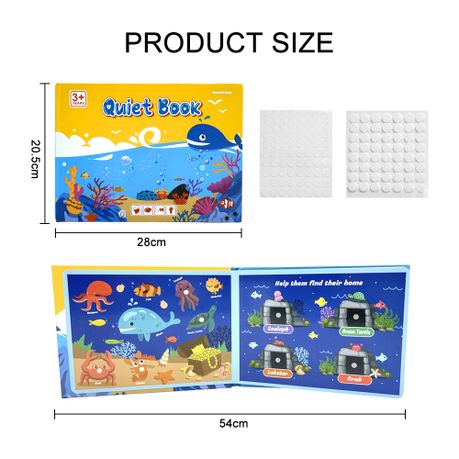 Kid's Montessori Picture & Puzzle Book Busy Board- Under the Sea