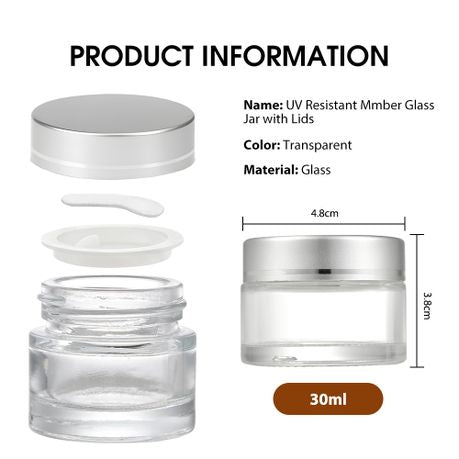 Glass Jars Reusable Cosmetic Cream Pot Set