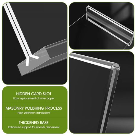 Acrylic Desktop Display Stand Menu Flyer Holder - 5-Pack