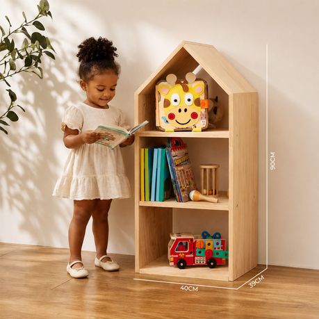House-Shaped Kids Bookshelf & Toy Organiser
