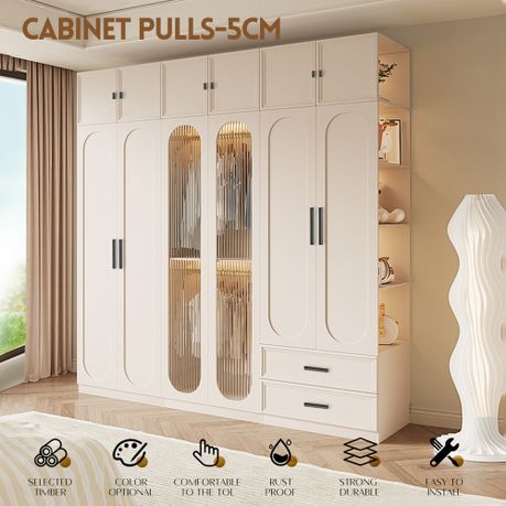 8Pc Home Kitchen Cabinet Pulls Handle Stainless Steel Rack Drawer