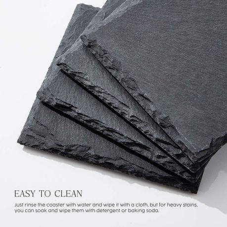 8Pc Square Slate Coaster Set