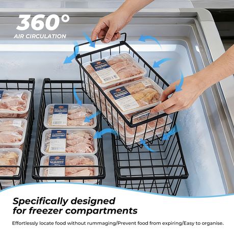 4-Piece Metal Freezer Storage Basket Set
