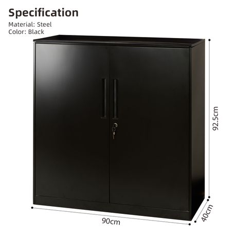 Office Steel Storage Cabinet Cupboard - Black