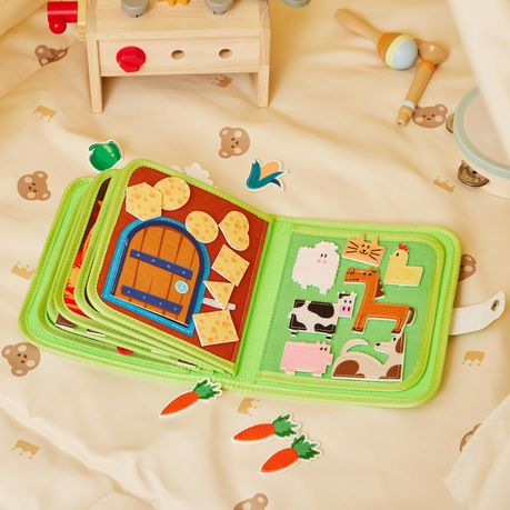 Montessori Toddler Farm Book 10-Page Kids Sensory Play & Learn Book