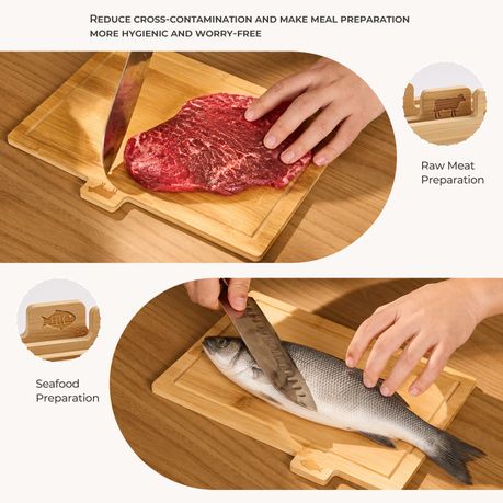 5-Piece Bamboo Chopping Board Set with Stand
