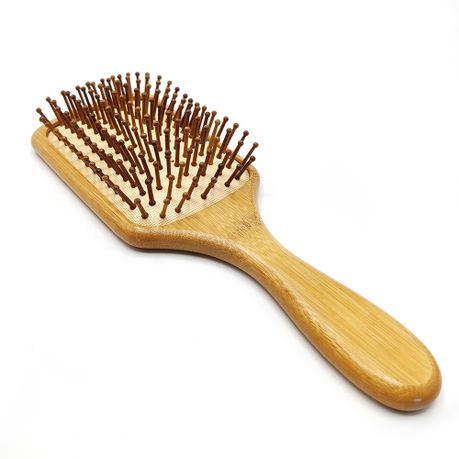 Bamboo Bristle Paddle Hairbrush - Firm Detangling & Scalp Massager