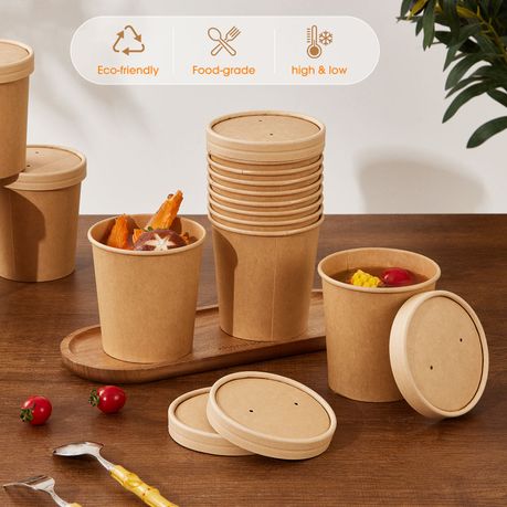 480ml Kraft Paper Soup Bowl - 50pcs