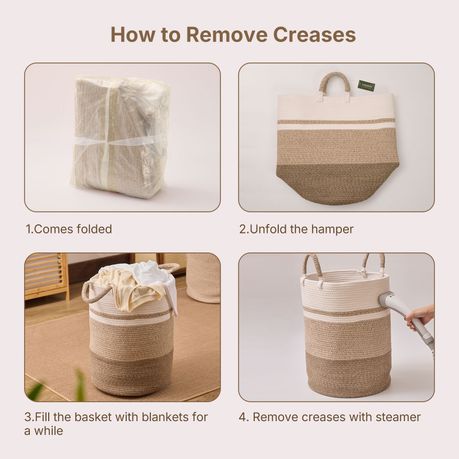 Laundry Hamper - Woven Cotton Jute Basket