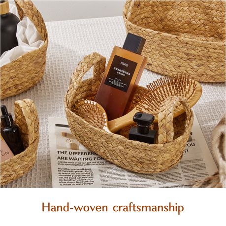 Chenshia 4Pc Straw Handwoven Storage Basket Set