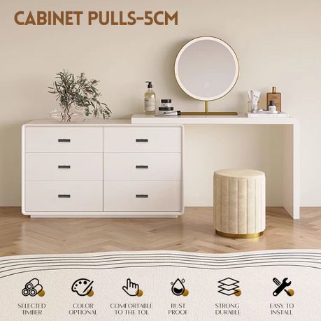 Stainless Steel Cabinet Handles Matte Black - 8 Pack
