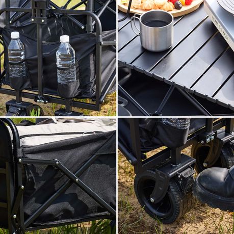 Folding Camping Wagon with Roll-Top Table | 120L