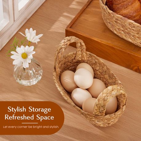 Chenshia 4Pc Straw Handwoven Storage Basket Set
