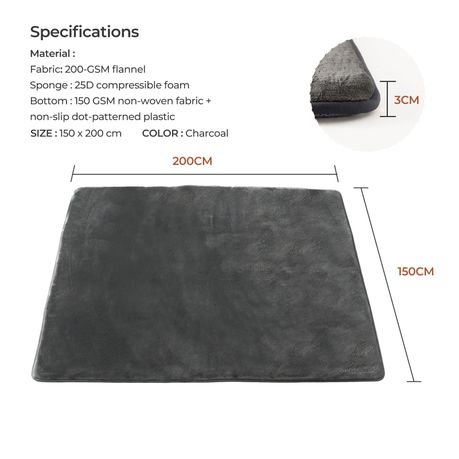 Extra-Thick Foam Baby Play Mat - Ultra Soft - 2m x 1.5m
