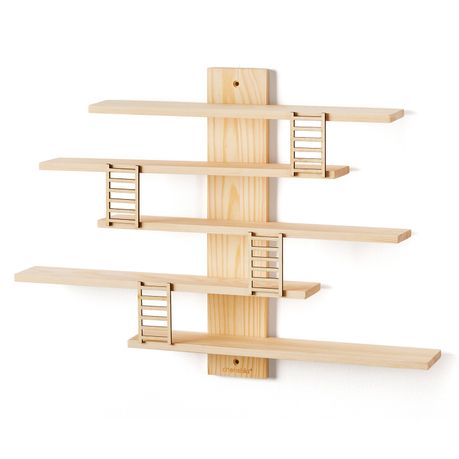 Pine Wood 5-Tier Toy Display Shelf