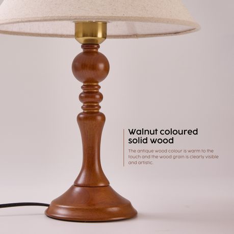 Wooden Bedside Lamp Pack with Lamp Shade